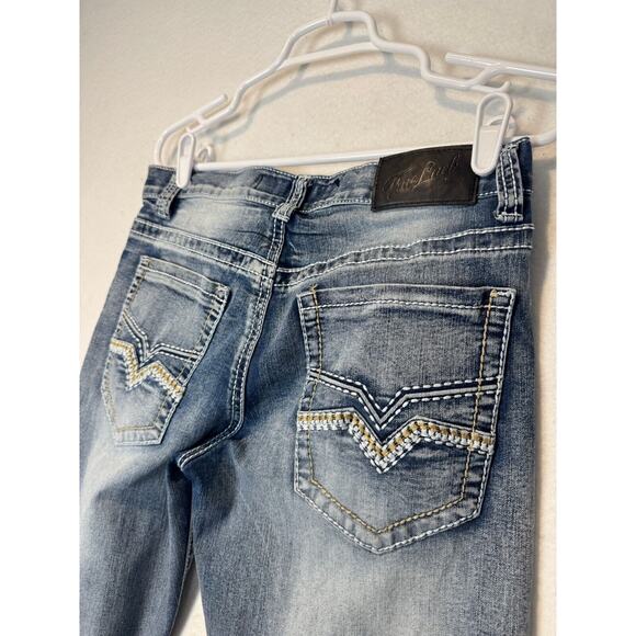 True Luck Mens Jeans 32x30 Blue Straight Leg Faded Denim Stretch Western Cowboy - Picture 7 of 9